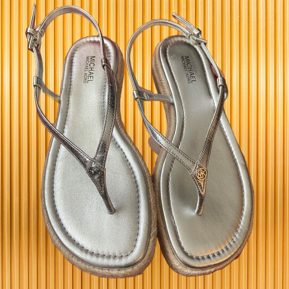 Michael Kors Women's Silver Sandals - Picture 3 of 4